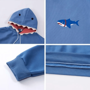 Y2K Grunge Shark Bite Hoodie - Retro 90s Fashion Summer Essential