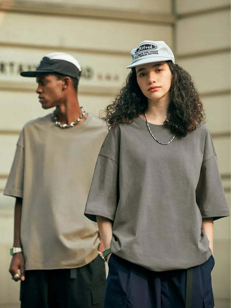 Y2K Grunge Skater Casual Basic Tee for Retro Summer Outfits