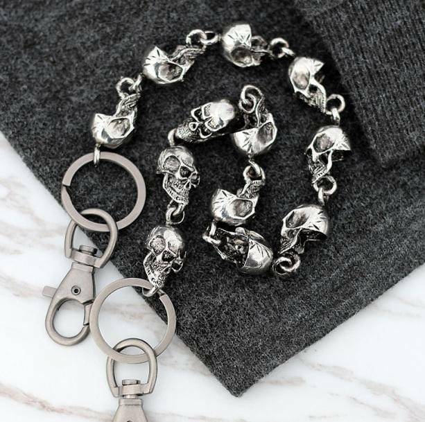 Y2K Grunge Skull Head Belt Chain for Retro Summer Outfits