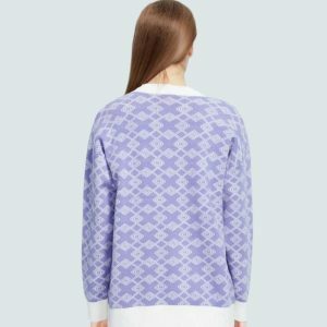 Y2K Grunge Style Buttoned Purple Cardigan for Retro Summer Outfits