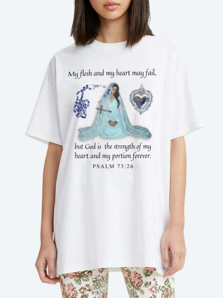 Y2K Grunge Style Psalm 73:26 Tee - Retro 90s Fashion Statement