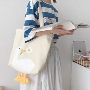 Y2K Grunge Weirdcore Duck Cloth Bag for Retro Summer Outfits