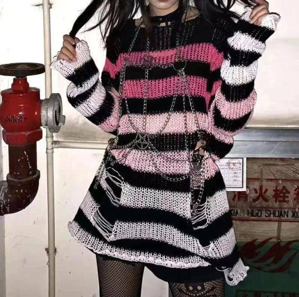 Y2K Grunge Weirdcore Sweater - Retro 90s Fashion Statement Piece