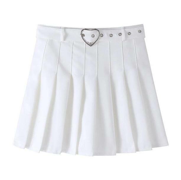 Y2K Heart Buckle Mini Skirt - Trendy Grunge & Retro Summer Outfit