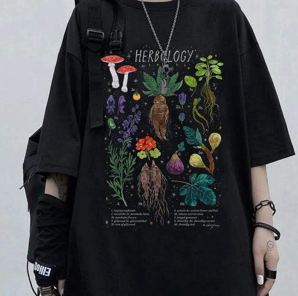 Y2K Herbology Graphic Tee: Retro 90s Summer Outfit Essential