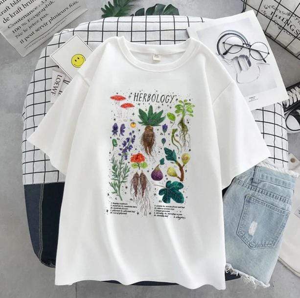 Y2K Herbology Graphic Tee: Retro 90s Summer Outfit Essential