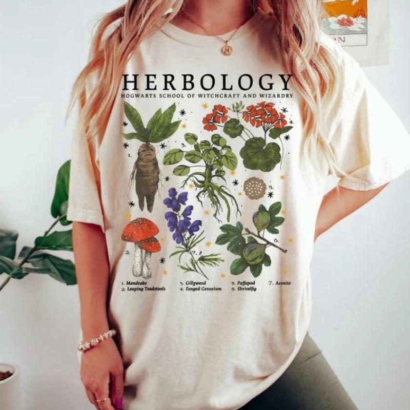 Y2K Herbology Tee: Retro 90s Grunge Top for Summer Outfits