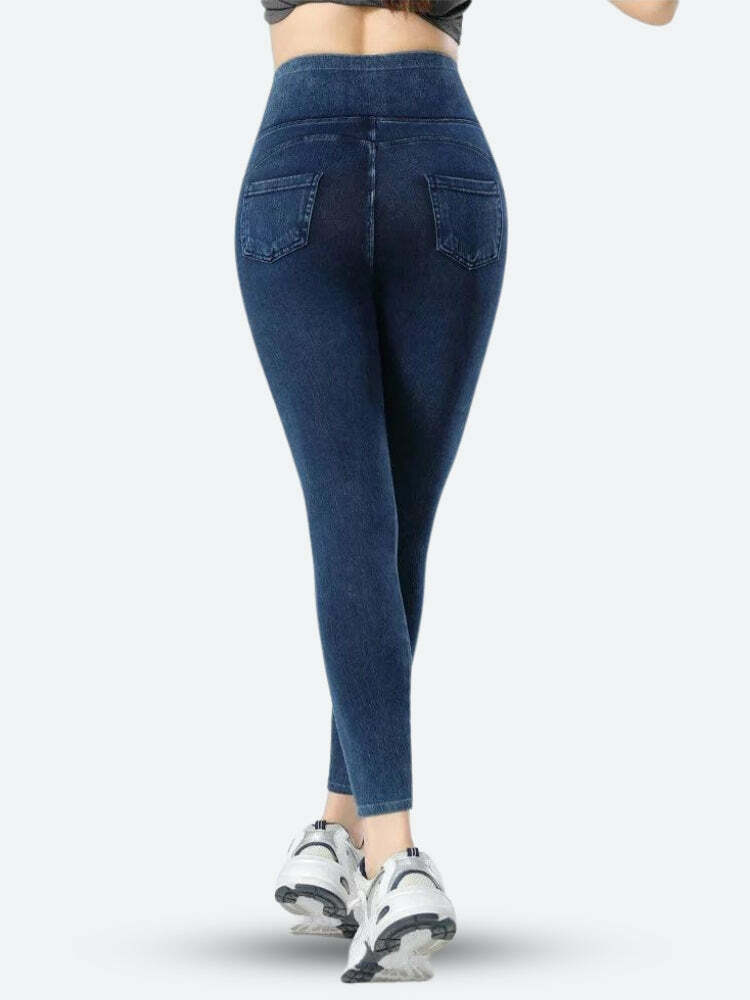 Y2K High Rise Fit Denim Jeggings for Trendy Summer Outfits