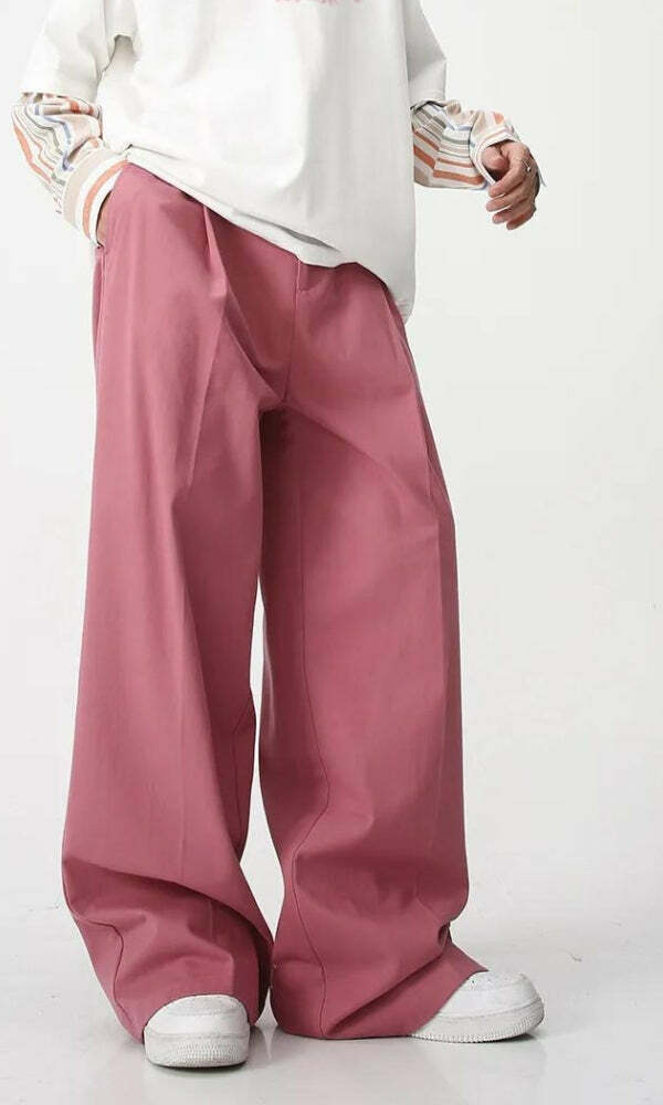 Y2K High Waist Baggy Pants for Retro Summer Outfits & Grunge Style