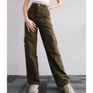 Y2K High Waist Cargo Pants: Trendy 90s Grunge Summer Outfit Essential