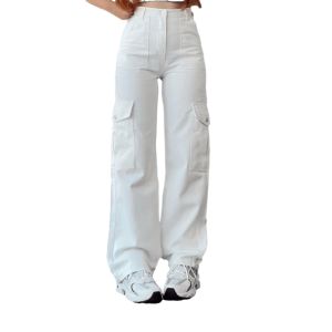 Y2K High Waist Cargo Pants: Trendy 90s Grunge Summer Outfit Essential