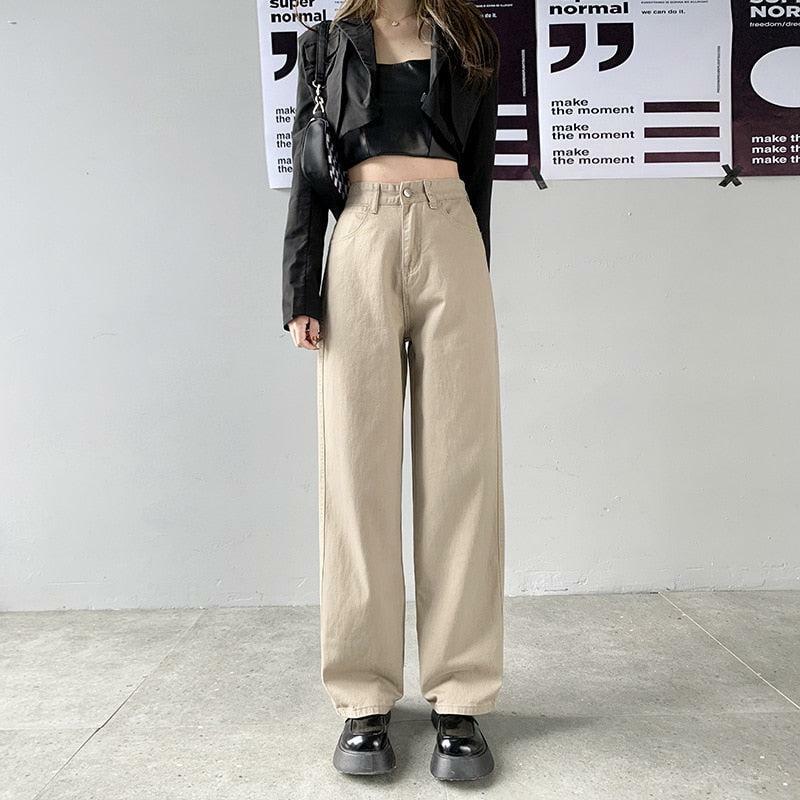 Y2K High Waist Denim Pants for Retro Summer Outfits and Grunge Style