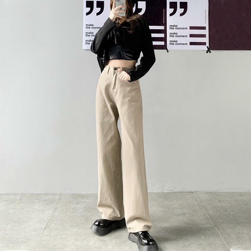 Y2K High Waist Denim Pants for Retro Summer Outfits and Grunge Style