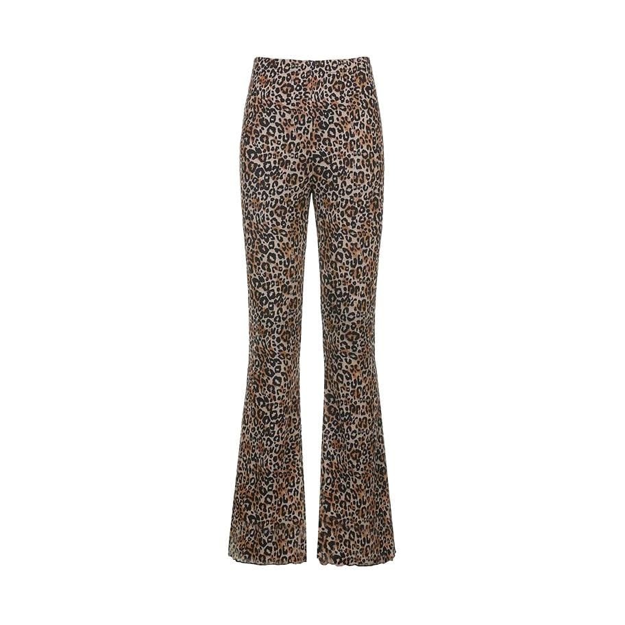 Y2K Indie Leopard Print Pants for Retro Summer Outfits and Grunge Style