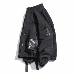 Y2K-Inspired Jacket with Trendy See-Through Pockets for Summer Style