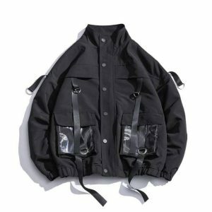 Y2K-Inspired Jacket with Trendy See-Through Pockets for Summer Style