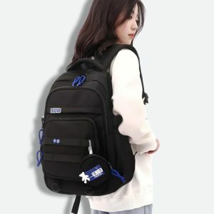 Y2K-Inspired Large Coin Purse & School Backpack for Retro Style Lovers