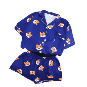 Y2K Inspired Sleeping Fox Pajama Set for Cozy Summer Nights