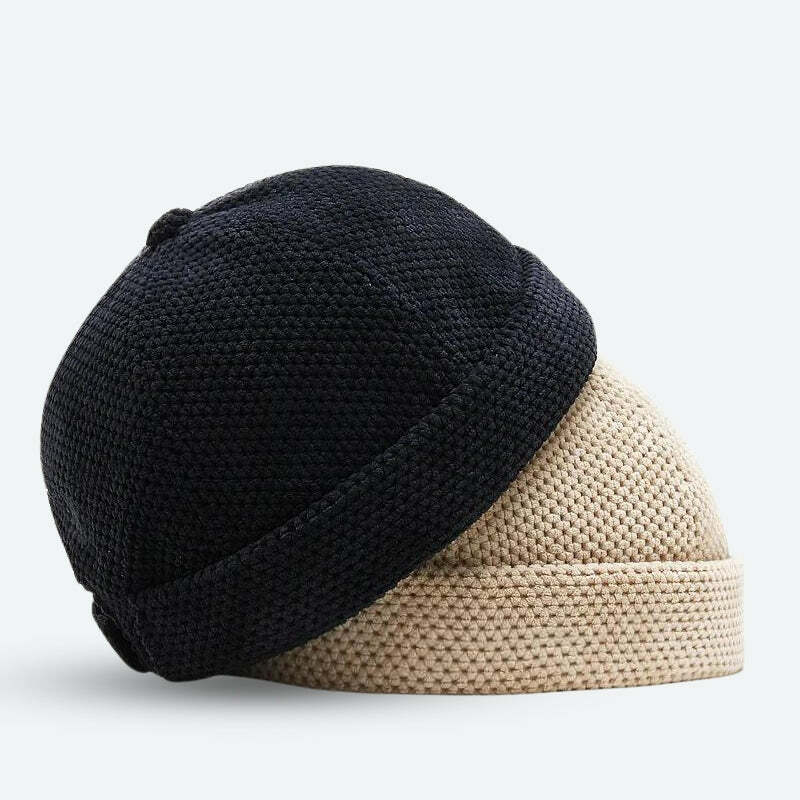 Y2K Knitted Skull Cap: Trendy Accessory for Y2K Summer Outfits