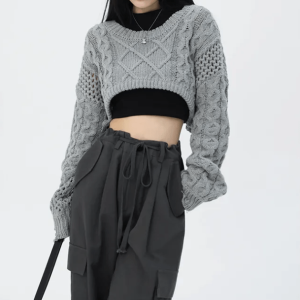 Y2K Knitted Super Cropped Sweater for Trendy Summer Outfits