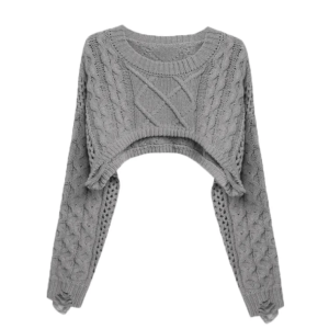 Y2K Knitted Super Cropped Sweater for Trendy Summer Outfits