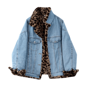 Y2K Leopard Print Reversible Jacket for Trendy Summer Outfits