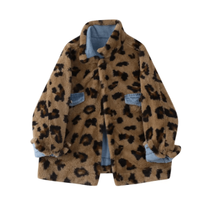 Y2K Leopard Print Reversible Jacket for Trendy Summer Outfits