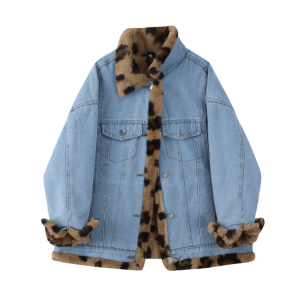 Y2K Leopard Print Reversible Jacket for Trendy Summer Outfits