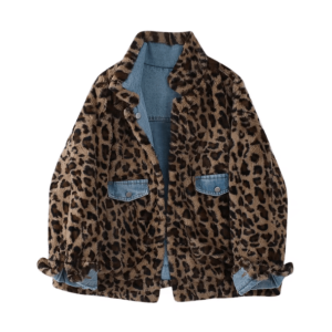 Y2K Leopard Print Reversible Jacket for Trendy Summer Outfits