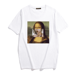 Y2K Mona Lisa T-Shirt: Retro 90s Grunge Top for Summer Outfits