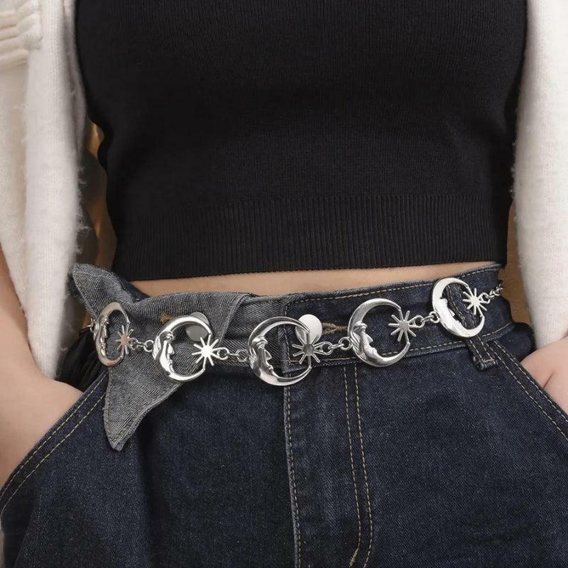 Y2K Moon Belly Chain - Trendy Accessory for Summer Y2K Outfits