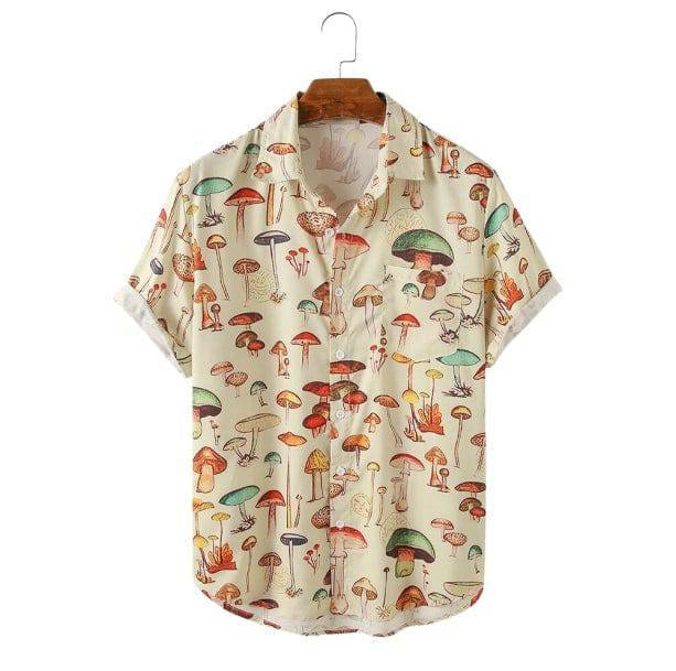 Y2K Mushroom Species Graphic Tee - Retro 90s Grunge Summer Outfit