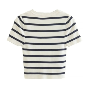 Y2K Nautical Crop Top: Trendy Summer Outfit for Retro Vibes