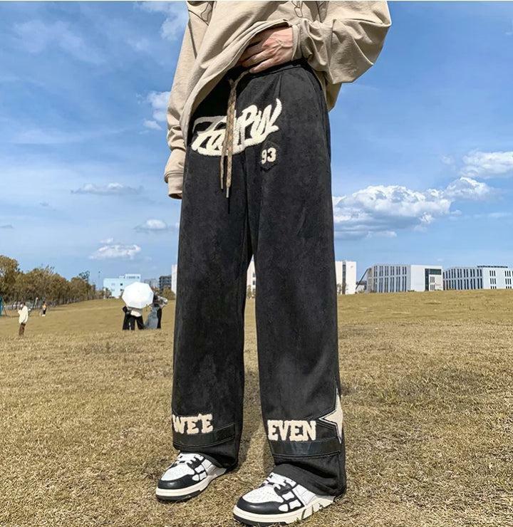 Y2K Patchwork Wide Leg Sweatpants for Retro Summer Vibes