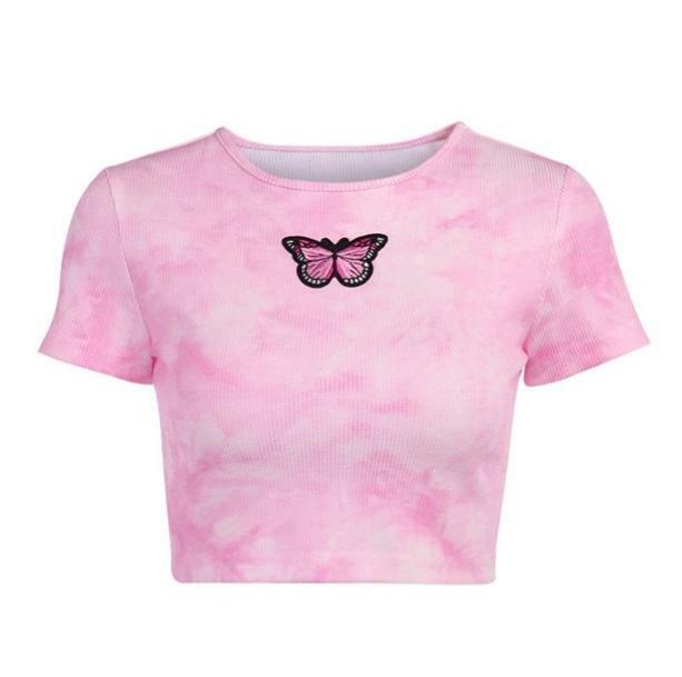 Y2K Pink Butterfly Top - Trendy Summer Outfit for Retro Vibes