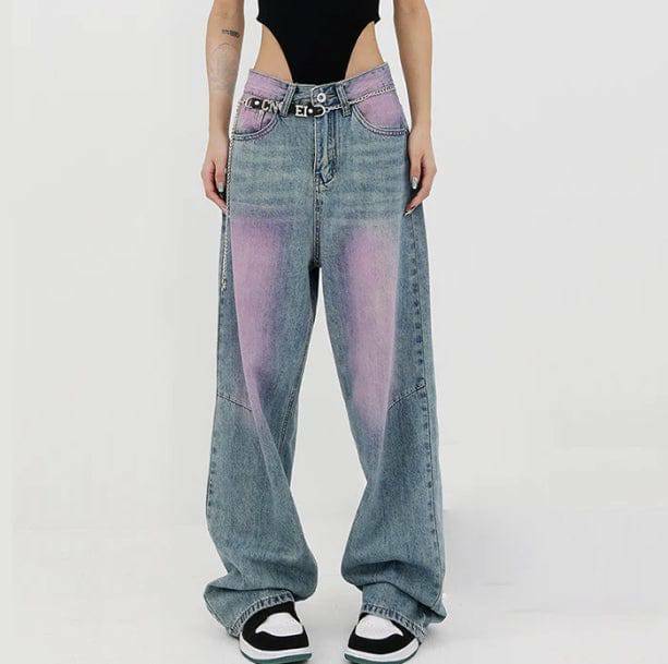 Y2K Pink Tint Baggy Jeans for Trendy Summer Outfits & Retro Vibes