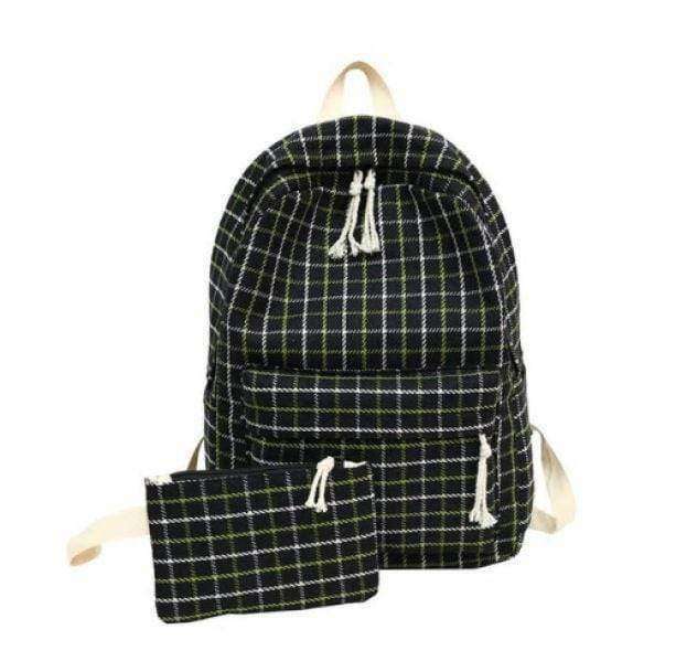 Y2K Plaid Pattern Backpack for Retro Style and Grunge Outfits