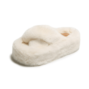 Y2K Plushy Platform Slippers for Retro Summer Vibes and Cozy Style