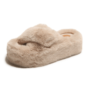 Y2K Plushy Platform Slippers for Retro Summer Vibes and Cozy Style