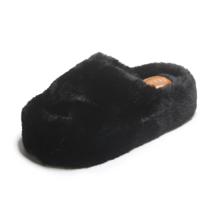 Y2K Plushy Platform Slippers for Retro Summer Vibes and Cozy Style