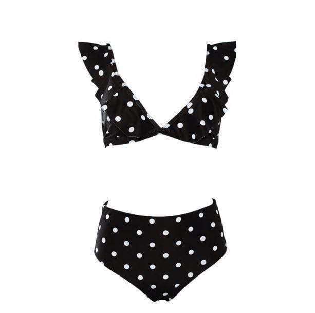 Y2K Polka Dot Swimwear: Retro Summer Beach Outfit for Trendy Women