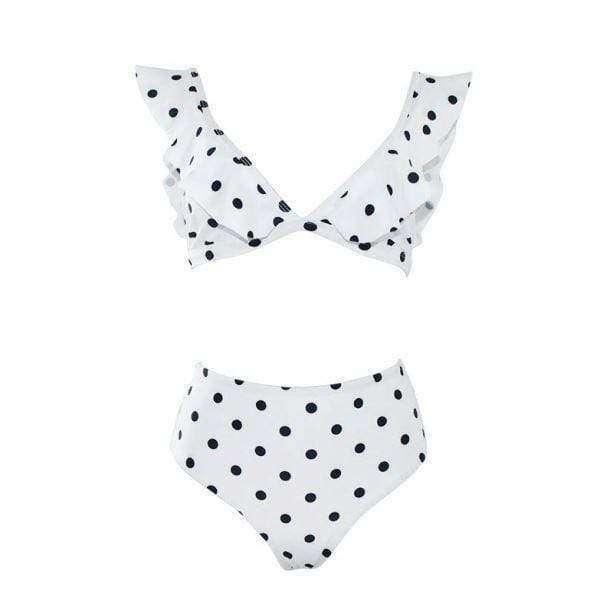 Y2K Polka Dot Swimwear: Retro Summer Beach Outfit for Trendy Women