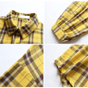 Y2K Preppy Plaid Shirt: Retro 90s Fashion for Summer Outfits