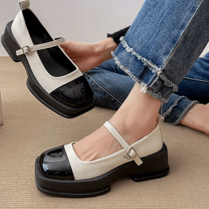 Y2K Preppy Square Toe Shoes for Retro Summer Outfits and Grunge Styles