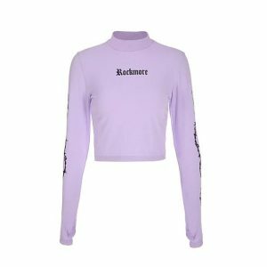 Y2K Purple Pastel Turtleneck: Trendy 90s-Inspired Summer Top