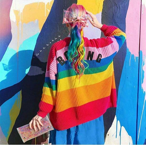 Y2K Rainbow Cardigan: Retro Summer Layering for Vibrant Y2K Outfits