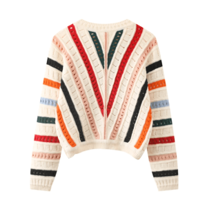 Y2K Rainbow Stripes Sweater - Retro 90s Fashion for Summer Vibes