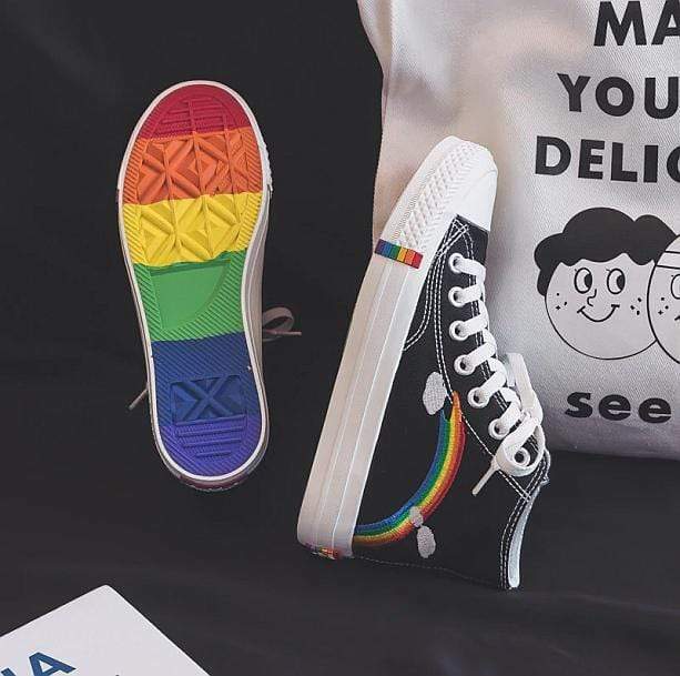 Y2K Rainbow Vibes Sneakers for Retro Summer Outfits and Grunge Styles