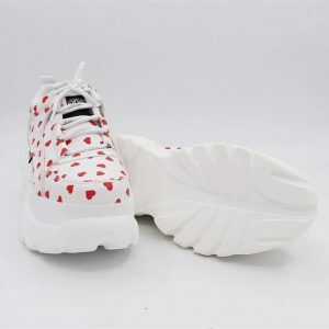 Y2K Red Hearts Sneakers: Trendy Footwear for Summer Y2K Outfits