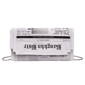 Y2K Retro Newspaper Handbag: Chic Grunge Accessory for Summer Outfits